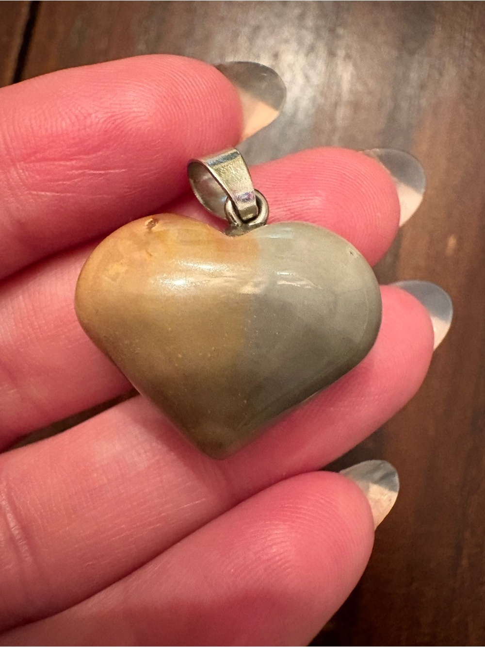 Jasper heart pendant